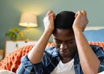 stressed african man